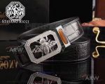AAA Replica Stefano Ricci Engraving Leather Belt - SS Diamond Bee Buckle